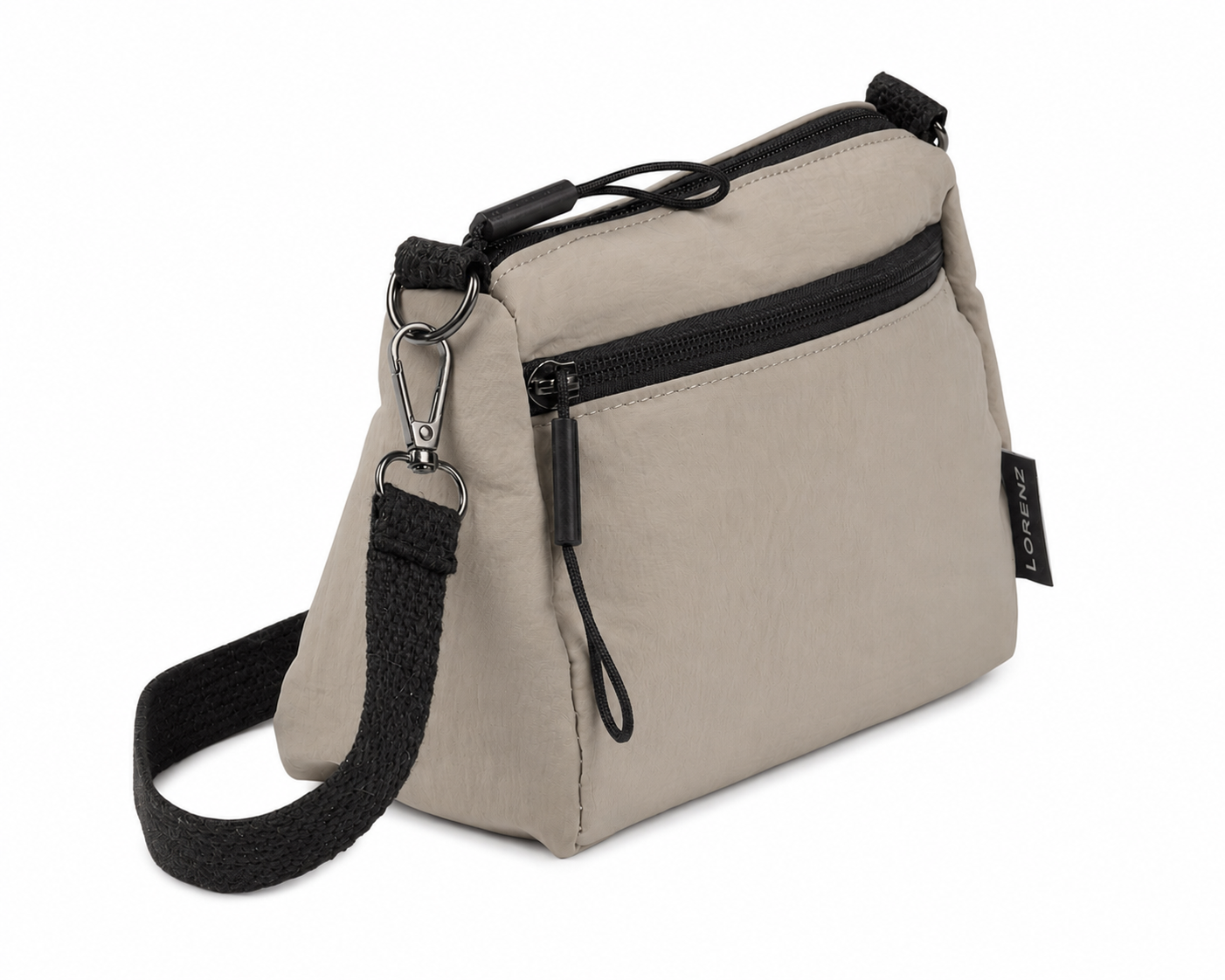(image for) 2309 Stone Lorenz Top Zip Mini Shoulder Crinkled Nylon Bag